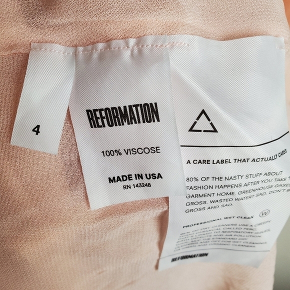 Reformation Avery in Soft Pink size 4 NWT - Picture 8 of 8